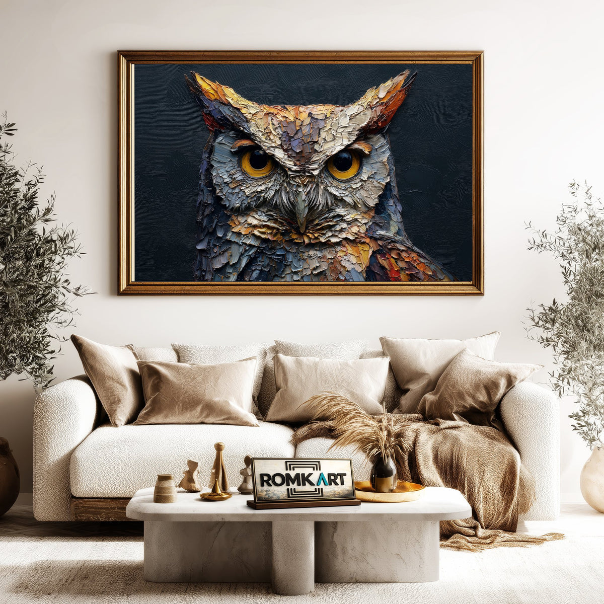 Screech Owl Bird Oil Painting - image 5