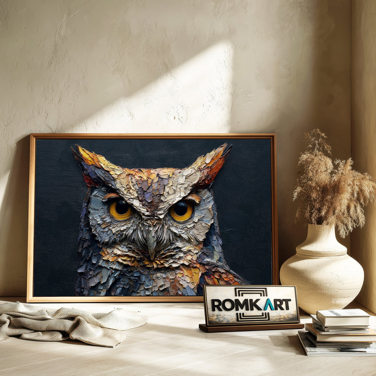 Screech Owl Bird Oil Painting - image 6