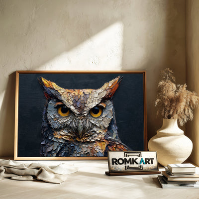 Screech Owl Bird Oil Painting - image 6