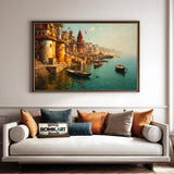 Serene Banaras Ghats Asian Art Oil Painting - image 4