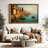Serene Banaras Ghats Asian Art Oil Painting - image 5