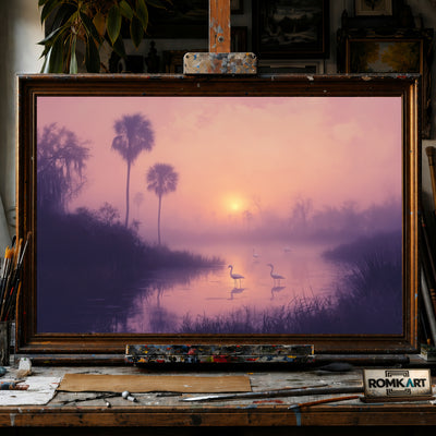 Serene Dawn Sunrise hand-painted oil painting on canvas