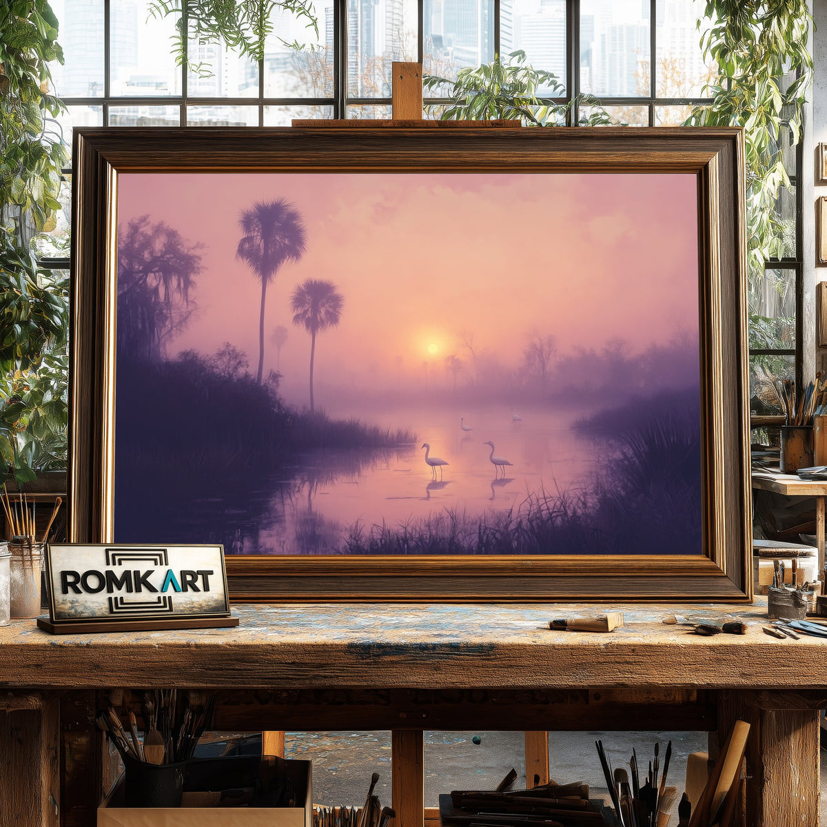 Serene Dawn Sunrise Landscape Oil Painting - image 2