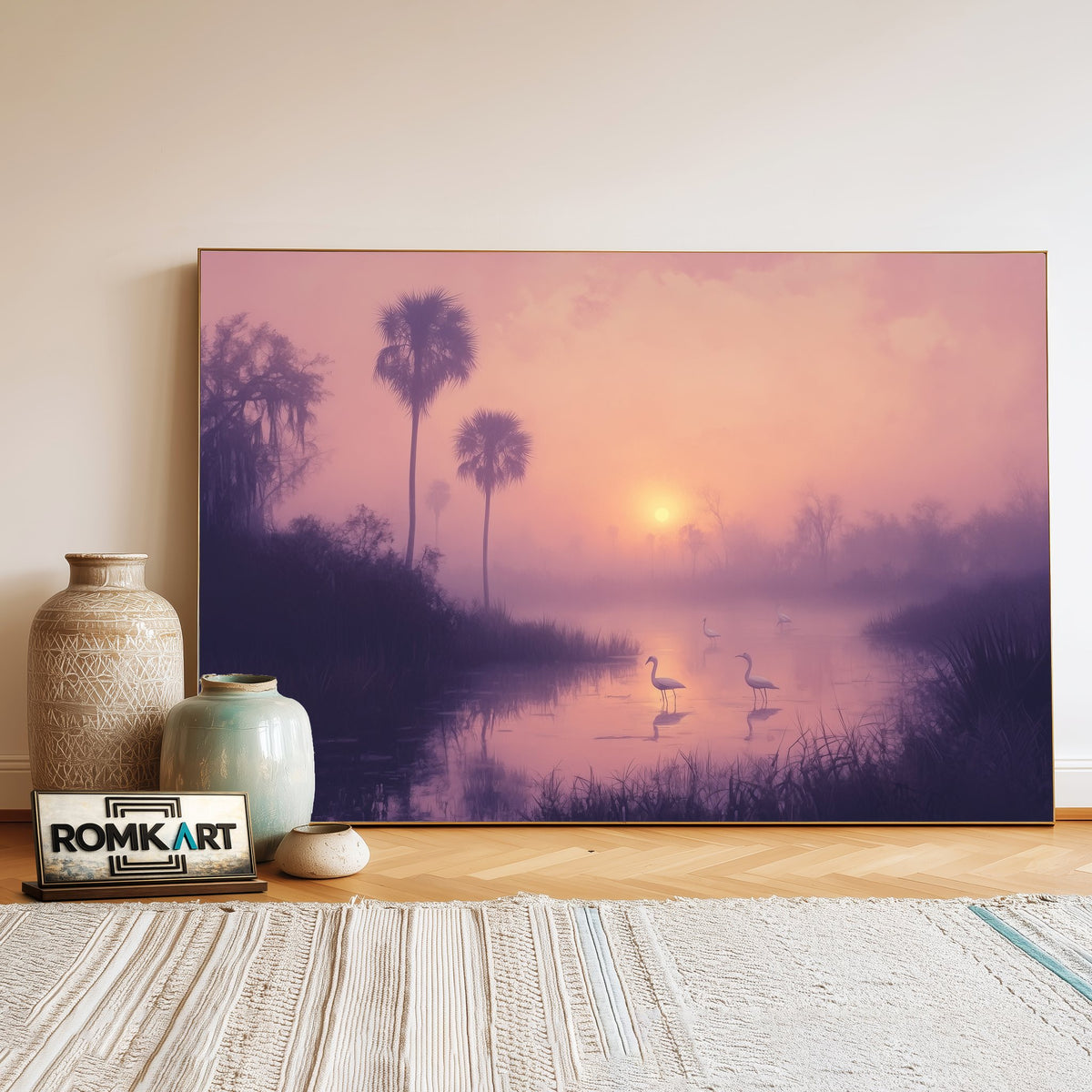 Serene Dawn Sunrise Landscape Oil Painting - image 3
