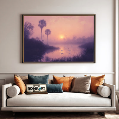 Serene Dawn Sunrise Landscape Oil Painting - image 4