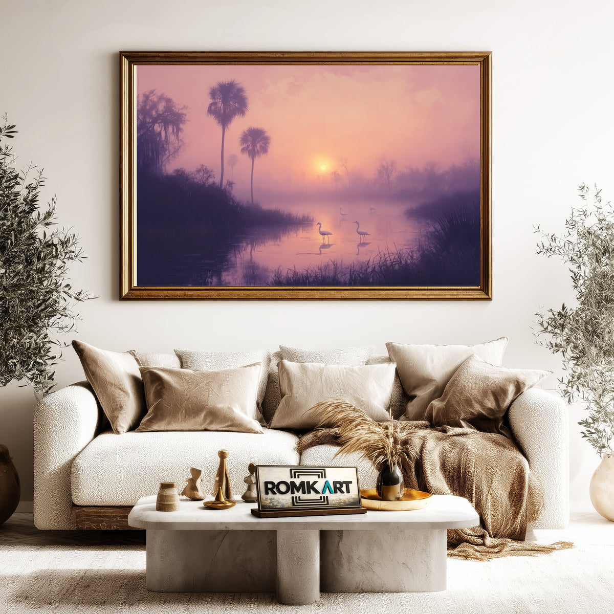 Serene Dawn Sunrise Landscape Oil Painting - image 5