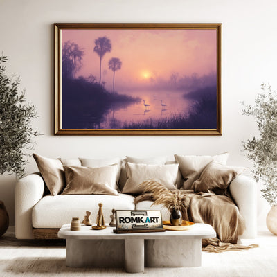 Serene Dawn Sunrise Landscape Oil Painting - image 5