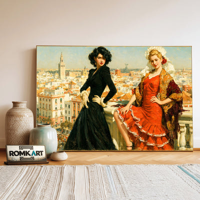 Seville April Fair Figurative Oil Painting - image 3