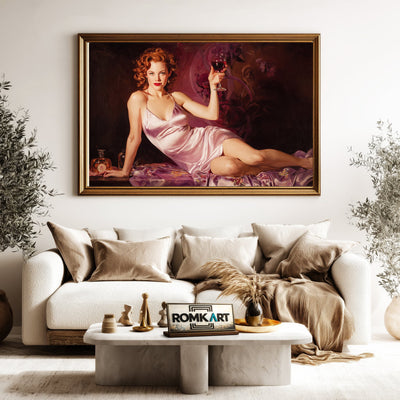 Sexy Wine Women Figurative Oil Painting - image 5