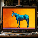 Shadows of Horse - Hand-Painted Oil Painting - View 1