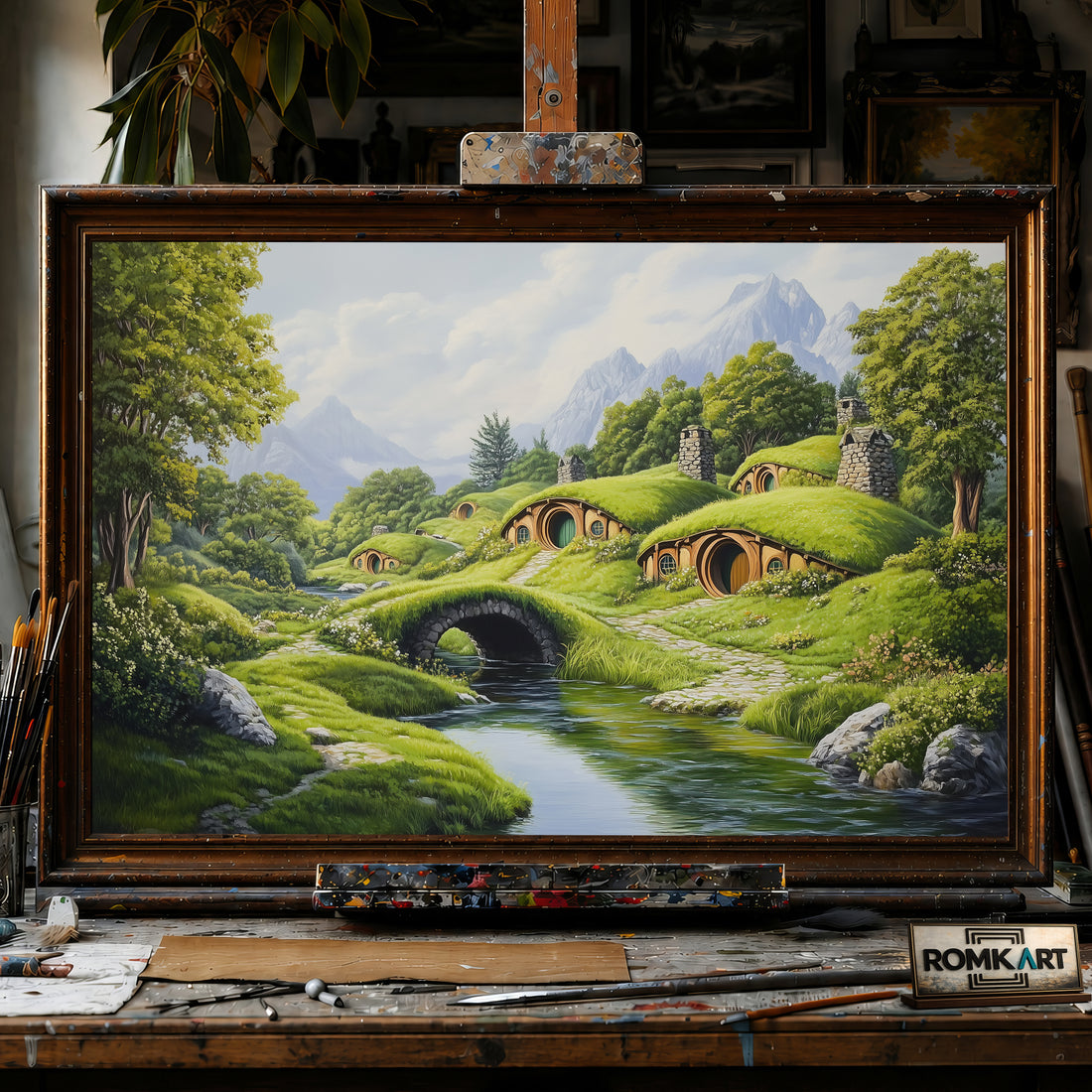 Shire Hobbiton hand-painted oil painting on canvas