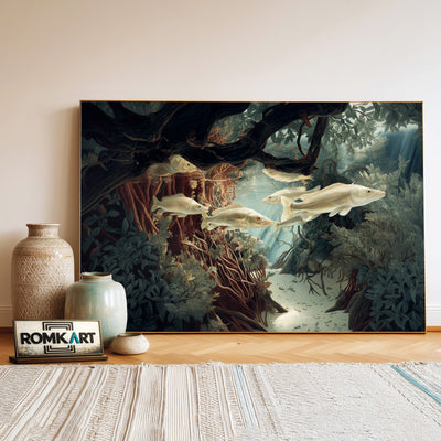 Silvery Snook Fish Marine Life Oil Painting - image 3