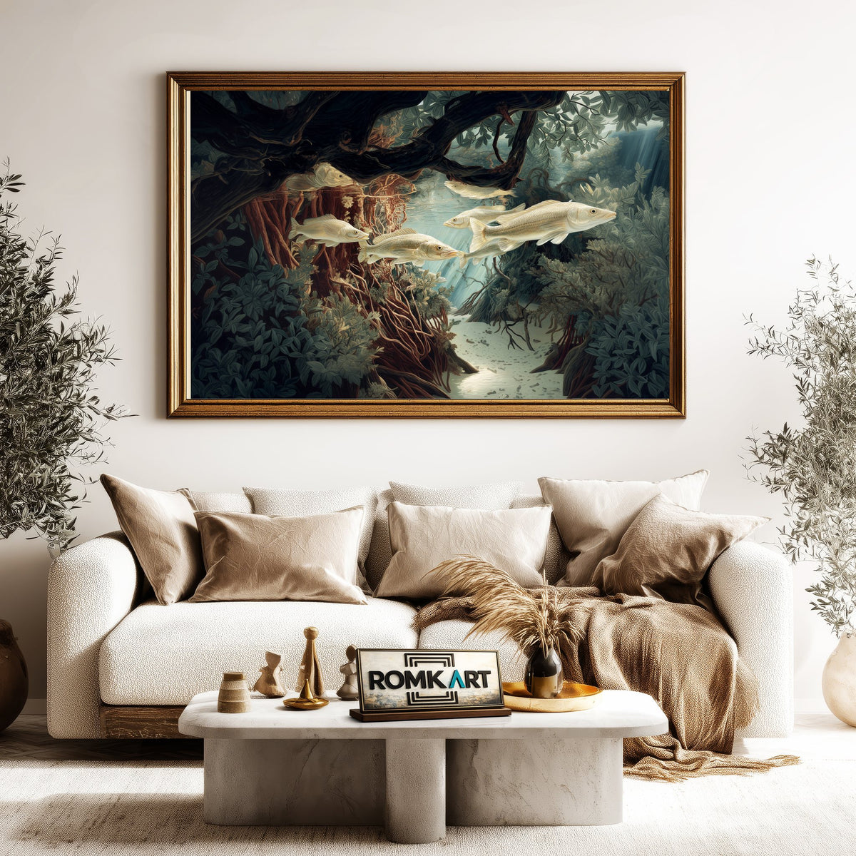 Silvery Snook Fish Marine Life Oil Painting - image 5