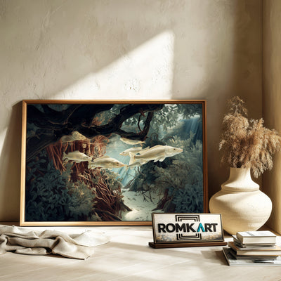 Silvery Snook Fish Marine Life Oil Painting - image 6