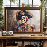 Skeletal Bullfighter in Traditional Attire Abstract Oil Painting - image 2