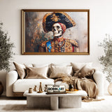 Skeletal Bullfighter in Traditional Attire Abstract Oil Painting - image 5