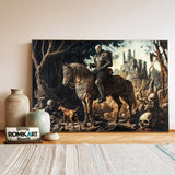Skull Medieval Knight Historical Oil Painting - image 3