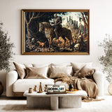 Skull Medieval Knight Historical Oil Painting - image 5