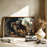 Skull Medieval Knight Historical Oil Painting - image 6