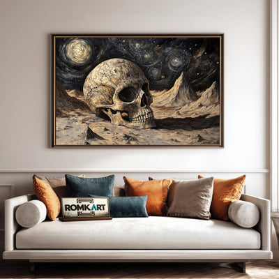 Skull Moon Landscape Abstract Oil Painting - image 4