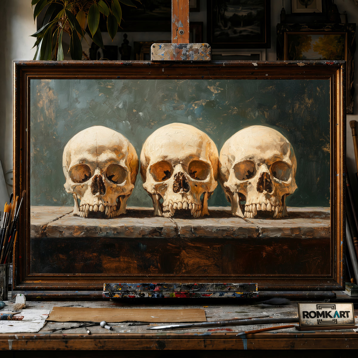Skulls hand-painted oil painting on canvas