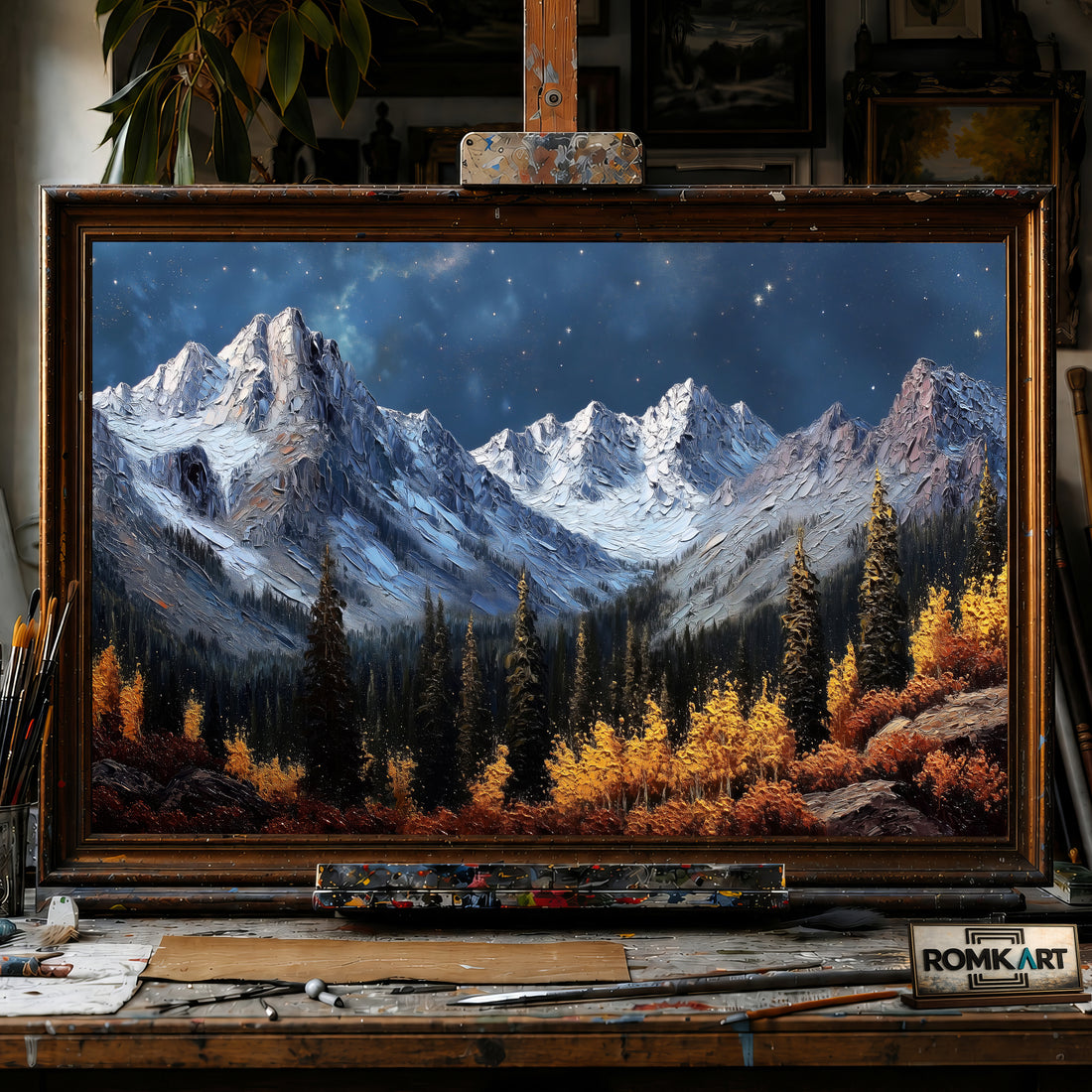 Sneffels Wilderness at Night hand-painted oil painting on canvas