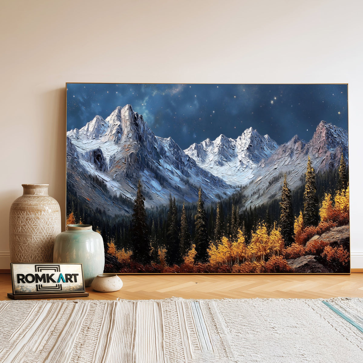 Sneffels Wilderness at Night Forest Landscape Oil Painting - image 3