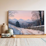 Snow Hills of Scottish Highlands Landscape Oil Painting - image 3
