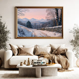 Snow Hills of Scottish Highlands Landscape Oil Painting - image 5