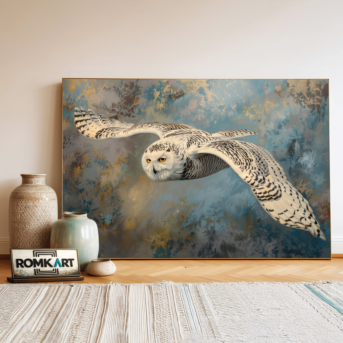 Snowy Owl Bird Oil Painting - image 3