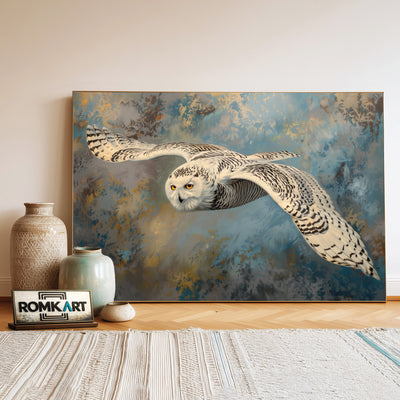 Snowy Owl Bird Oil Painting - image 3