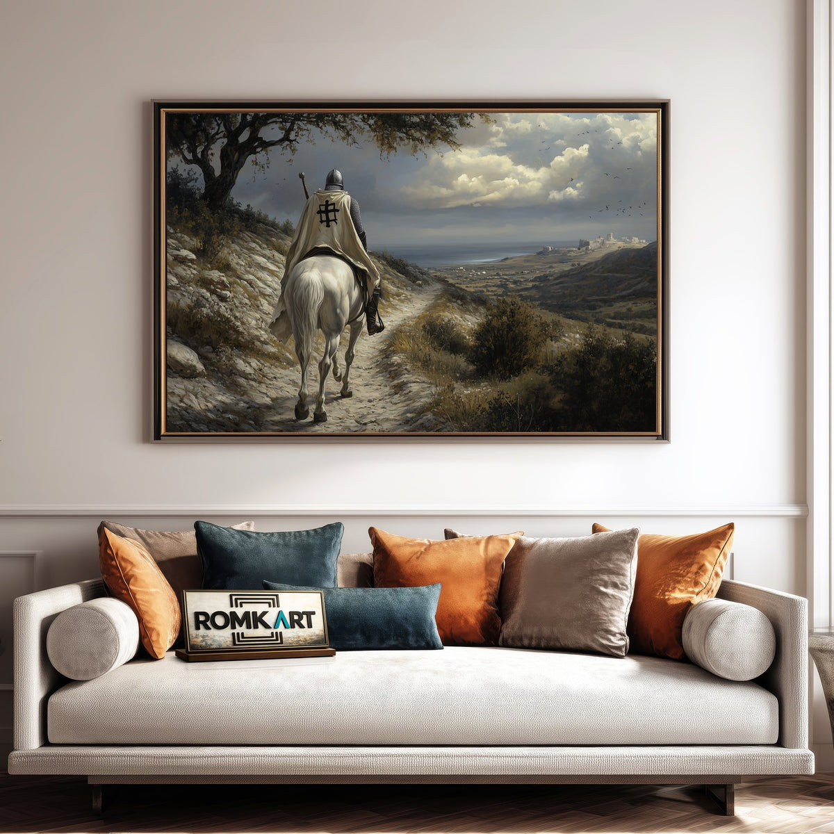 Solitary Knight Historical Oil Painting - image 4