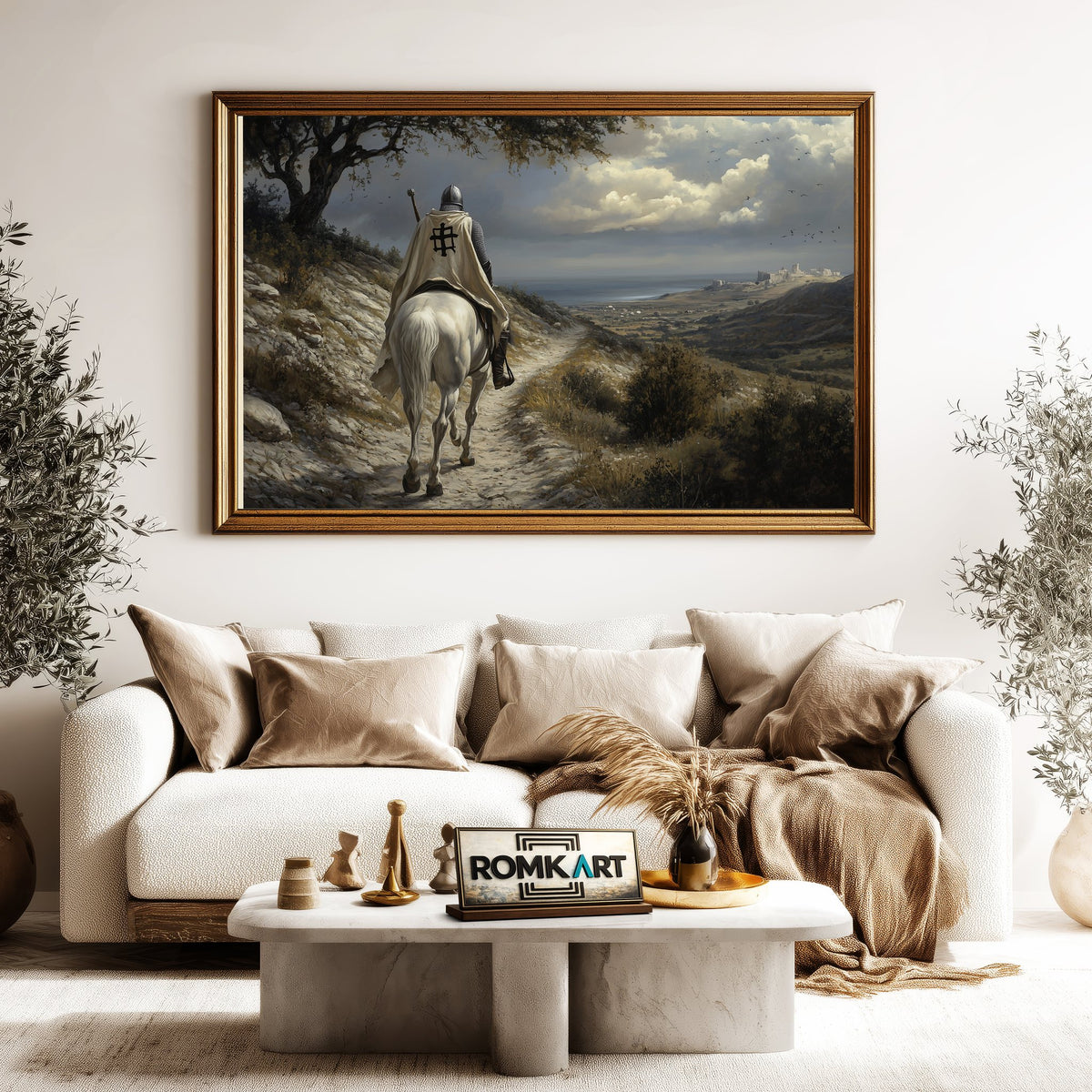 Solitary Knight Historical Oil Painting - image 5