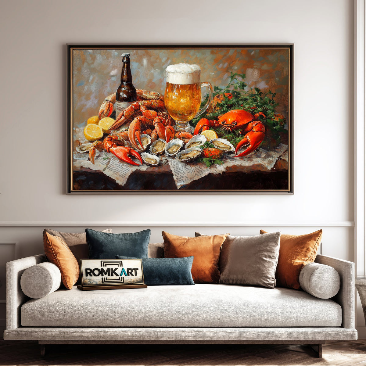 Southern Seafood Food Still Life Oil Painting - image 4