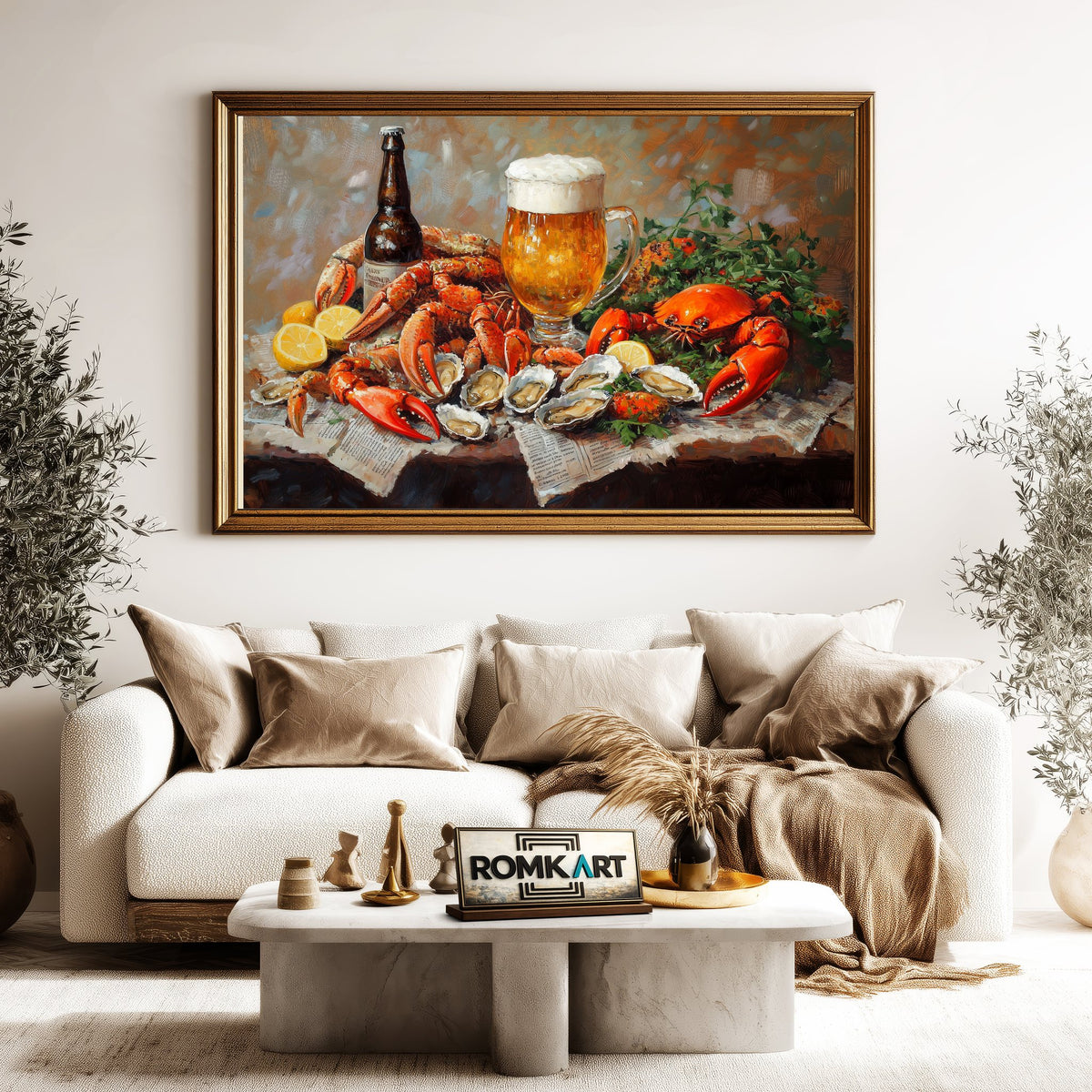 Southern Seafood Food Still Life Oil Painting - image 5
