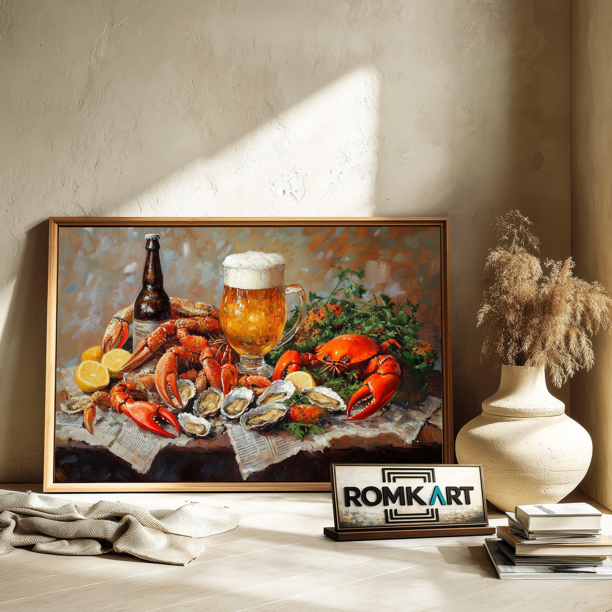 Southern Seafood Food Still Life Oil Painting - image 6
