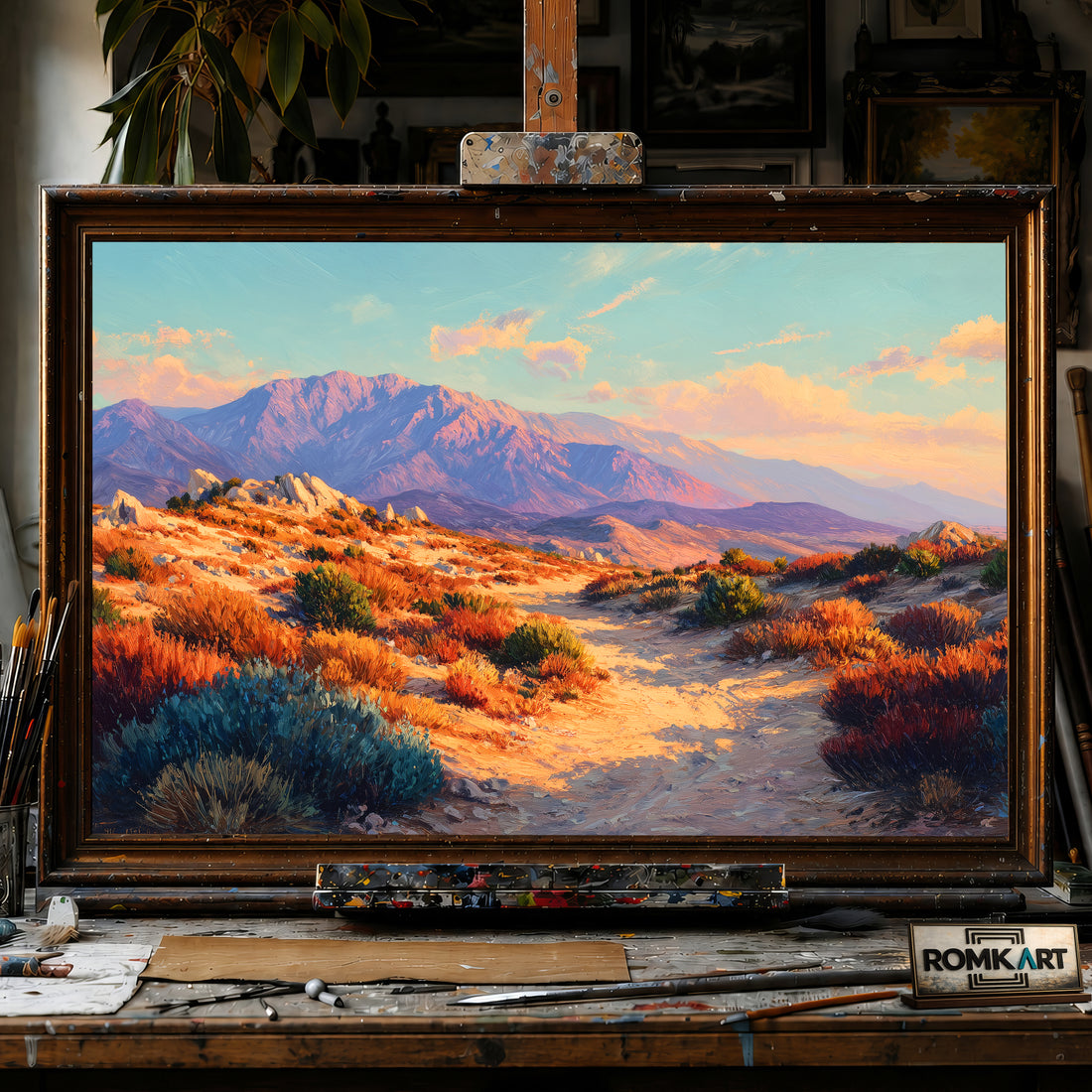Southwestern Desert hand-painted oil painting on canvas