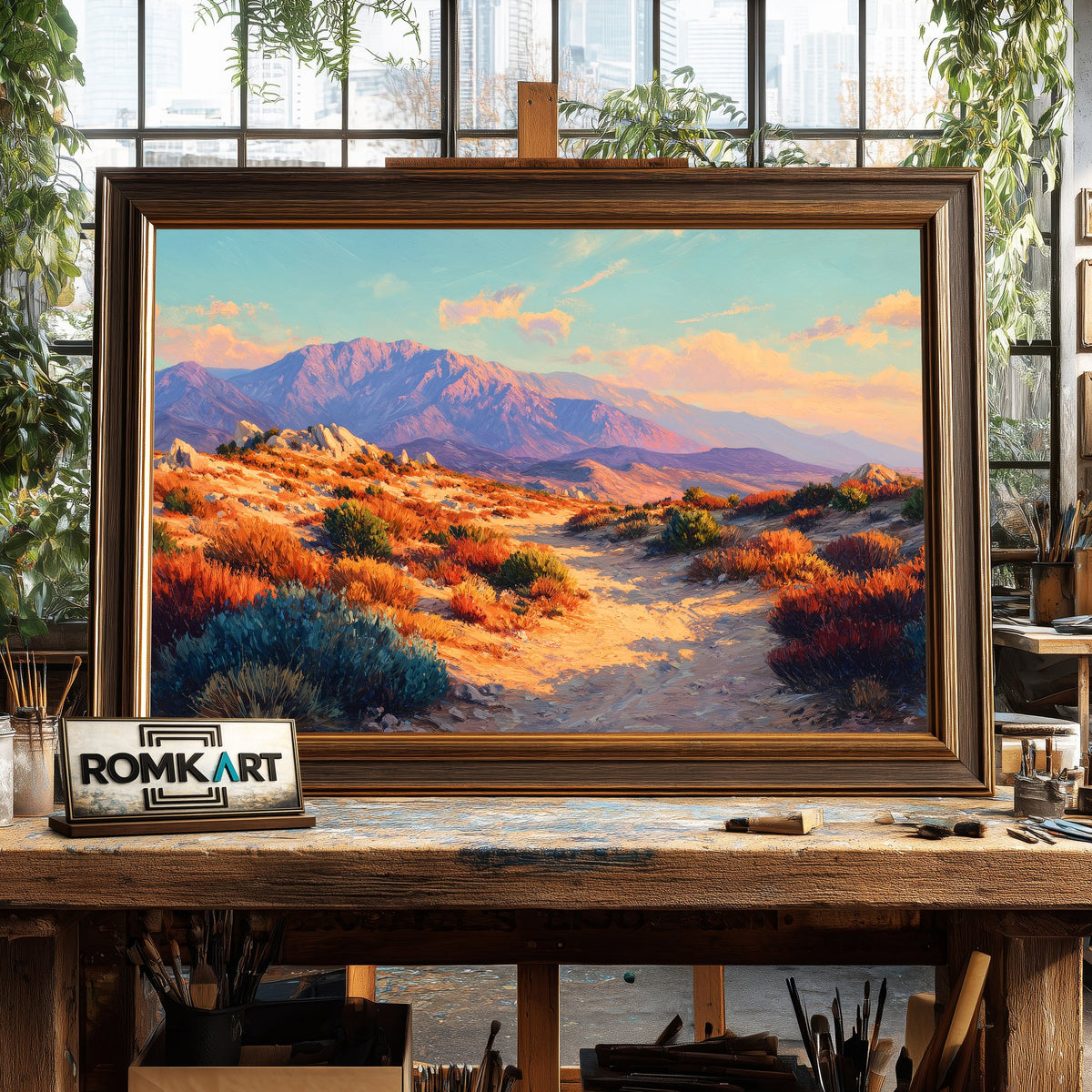 Southwestern Desert Landscape Oil Painting - image 2