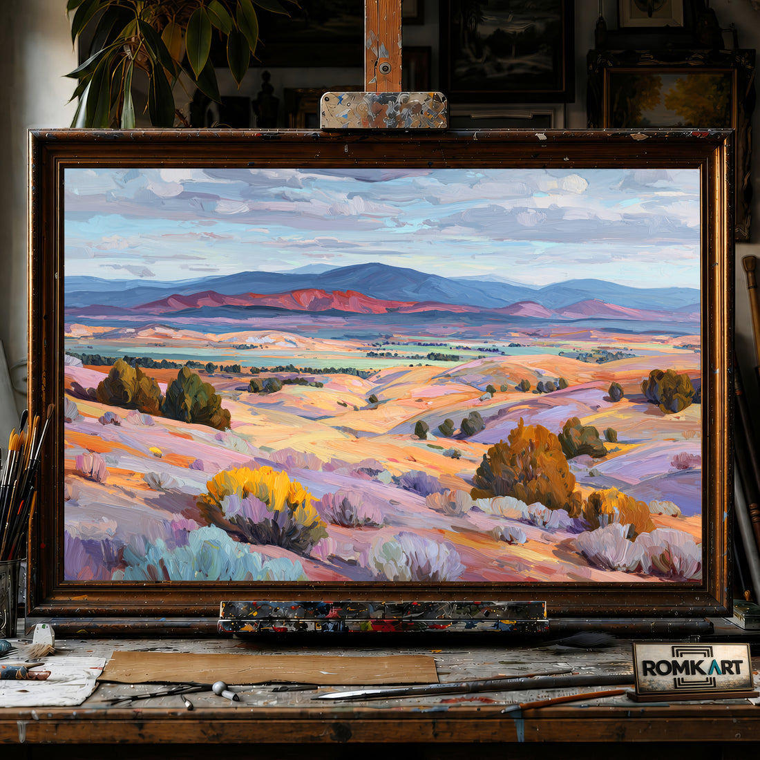 Southwestern Desert Valley hand-painted oil painting on canvas