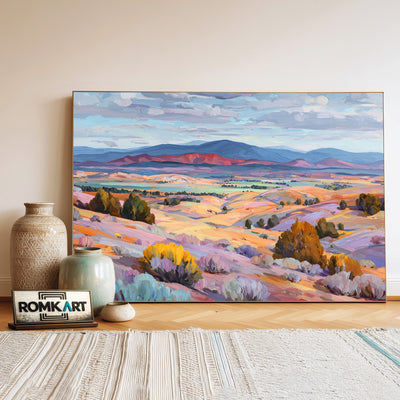 Southwestern Desert Valley Landscape Oil Painting - image 3