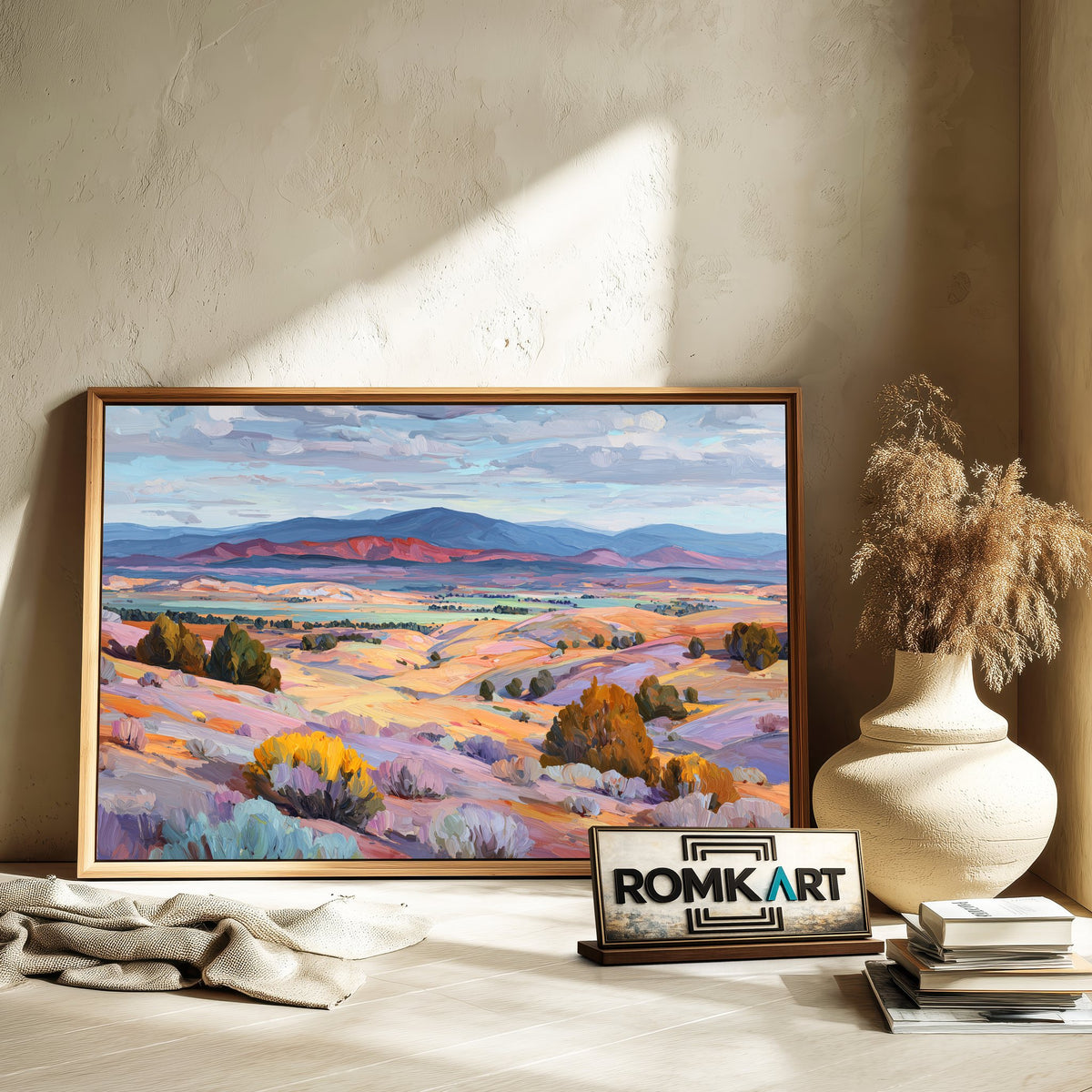Southwestern Desert Valley Landscape Oil Painting - image 6