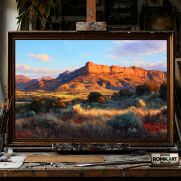 Southwestern Mesa Desert hand-painted oil painting on canvas