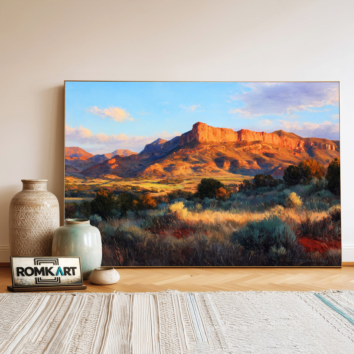 Southwestern Mesa Desert Landscape Oil Painting - image 3