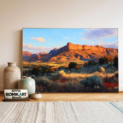 Southwestern Mesa Desert Landscape Oil Painting - image 3