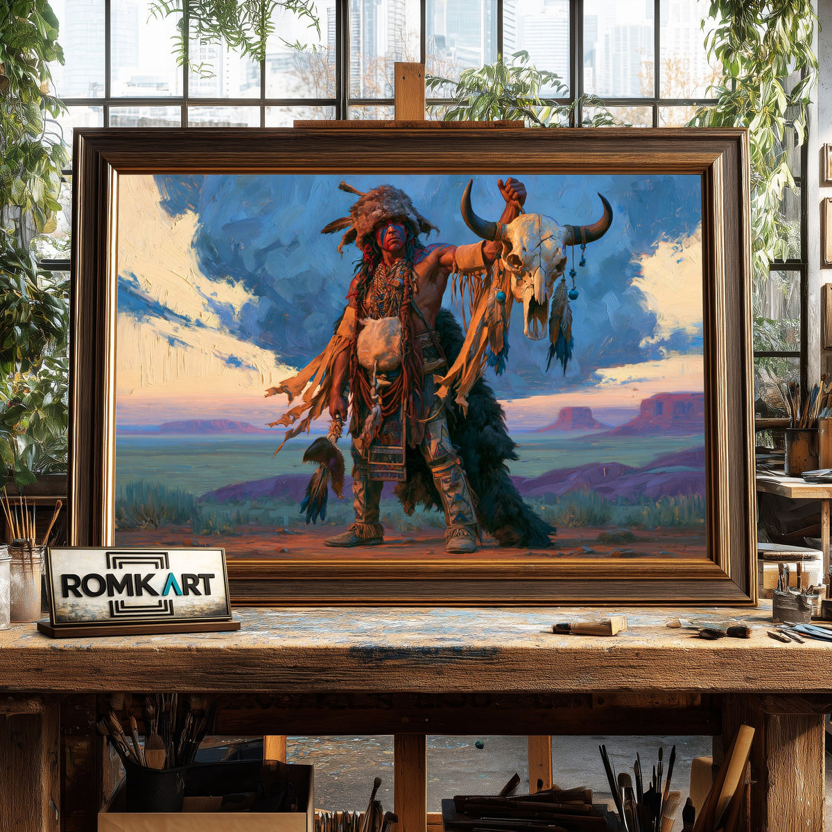 Southwestern Native American Oil Painting - image 2