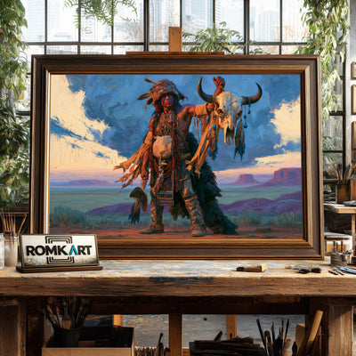 Southwestern Native American Oil Painting - image 2