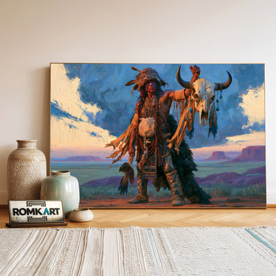 Southwestern Native American Oil Painting - image 3
