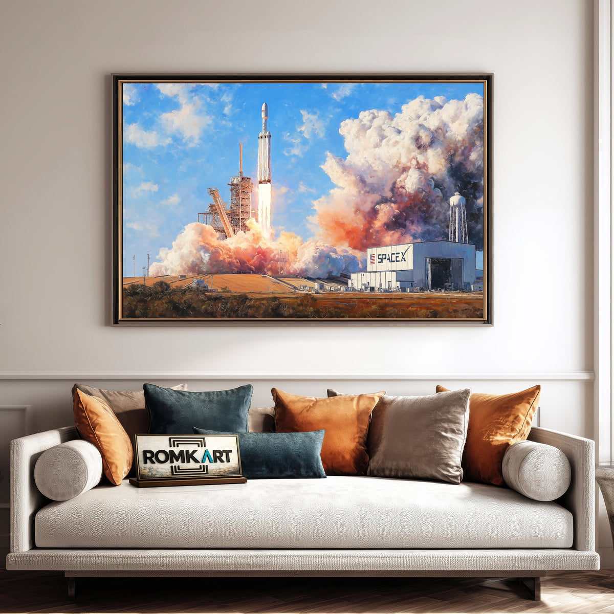 SpaceX Falcon Heavy Launch at Cape Canaveral Oil Painting - image 4