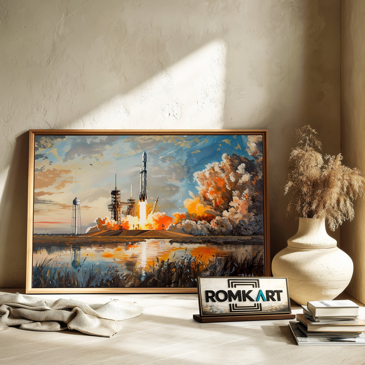 SpaceX Falcon Heavy Rocket Oil Painting - image 6