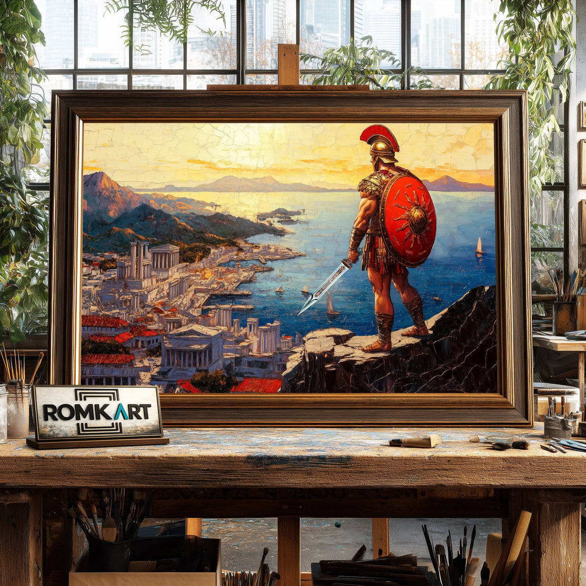 Spartan Warrior and His Empire Historical Oil Painting - image 2